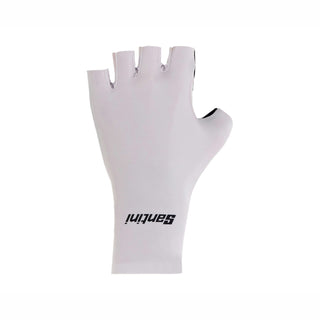 Santini Madss Aero Dynamic Half Finger Gloves - White