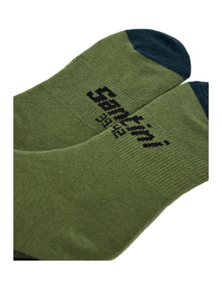 Santini Riga Wool Blend High Profile Socks - Military Green