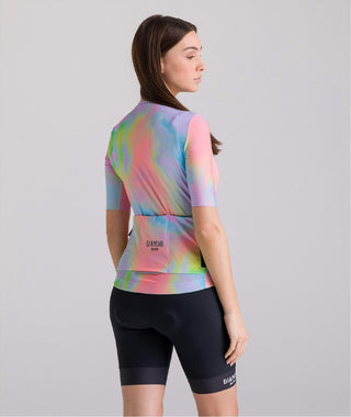 Santini Bianchi Pop Slim Fit Short Sleeve Jersey - Rainbow