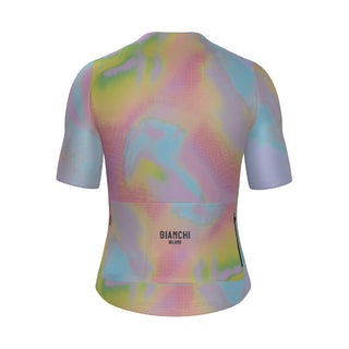 Santini Bianchi Pop Slim Fit Short Sleeve Jersey - Rainbow