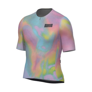 Santini Bianchi Pop Slim Fit Short Sleeve Jersey - Rainbow