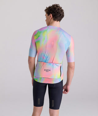 Santini Bianchi Pop Slim Fit Short Sleeve Jersey - Rainbow