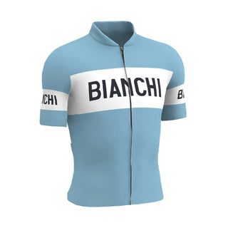 Santini Bianchi Retro Classic Fit Short Sleeve Jersey - Light Blue