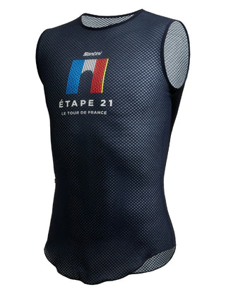 Santini TDF Champs Elysees Trionfo Sleeveless Baselayer - Blue