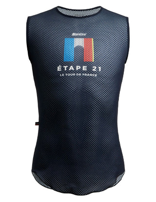 Santini TDF Champs Elysees Trionfo Sleeveless Baselayer - Blue
