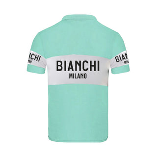 Santini Bianchi Milano Retro Polo Short Sleeve T-Shirt - Celeste