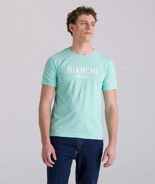 Santini Bianchi Fan Men's Short Sleeve T-Shirt - Celeste