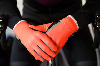 Santini Vega H20 Winter Full Finger Gloves - Fluro Orange