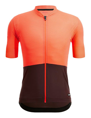 Santini Colore Riga Men's Summer Short Sleeve Jersey - Fluro Orange