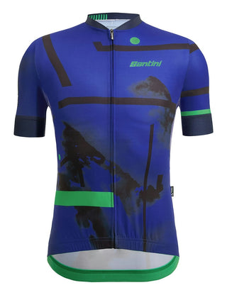 Santini Delta Berg Men's Short Sleeve Jersey - Nautica Blue