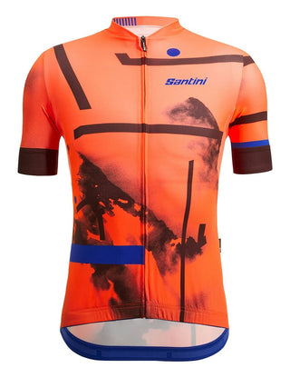 Santini Delta Berg Men's Short Sleeve Jersey - Fluro Orange
