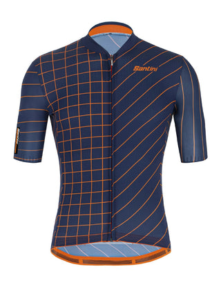 Santini Eco Sleek Dinamo Men's Short Sleeve Jersey - Nautica Blue