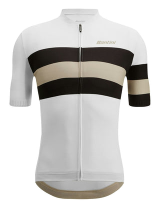 Santini Eco Sleek Bengal 3S Men's Short Sleeve Summer Jersey - White