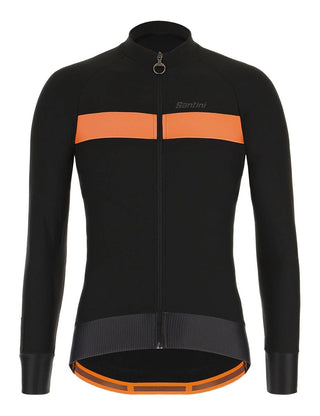Santini Adapt Wool Men's Long Sleeve Jersey - Black/Orange
