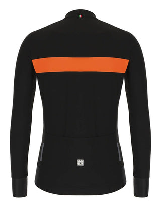 Santini Adapt Wool Men's Long Sleeve Jersey - Black/Orange