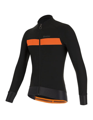 Santini Adapt Wool Men's Long Sleeve Jersey - Black/Orange