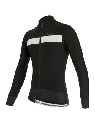 Santini Adapt Wool Men's Long Sleeve Jersey - Black/White