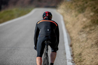 Santini Adapt Wool Men's Long Sleeve Jersey - Black/Orange