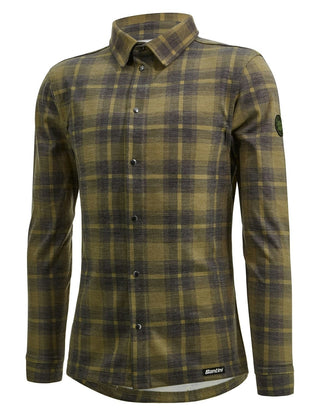 Santini Dylan Gravel Wool Blend Shirt - Military