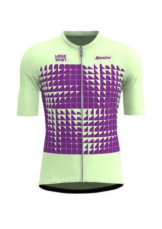 Santini Liege Bastogne Liege Short Sleeve Jersey - Lime