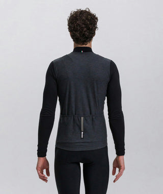Santini Pure 4W Men's Thermal Long Sleeve Jersey - Black