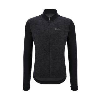 Santini Pure 4W Men's Thermal Long Sleeve Jersey - Black