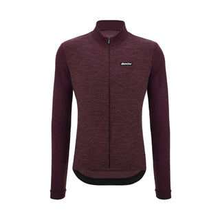 Santini Pure 4W Men's Thermal Long Sleeve Jersey - Burgundy