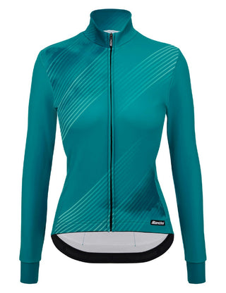 Santini Pure Dye 4W Women's Thermal Long Sleeve Jersey - Aqua