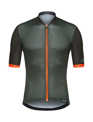 Santini Sleek99 FZ Men's Short Sleeve Jersey - Army Green