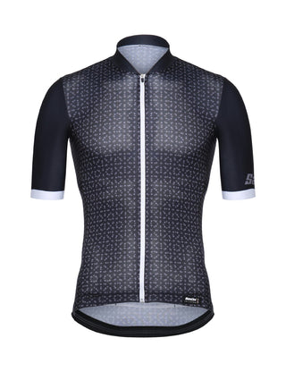 Santini Sleek99 FZ Men's Short Sleeve Jersey - Black