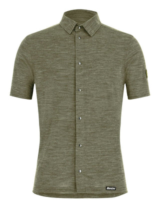 Santini Gravel Summer Technical Men's Short Sleeve Shirt - Military