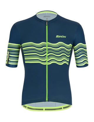 Santini Tono Profilo Short Sleeve Men's Jersey - Green Blue