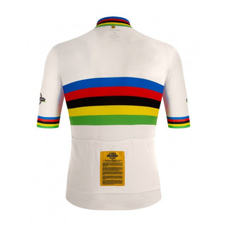 Santini UCI Road 100 Gold Lim Edition Short Sleeve Jersey - World Champ White