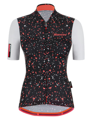 Santini Delta Pietra Women's Short Sleeve Jersey - Black Nero