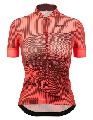 Santini Delta Vortex Women's Summer Short Sleeve Jersey - Granatina Pink