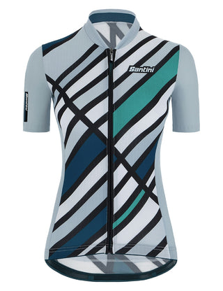 Santini Eco Sleek Raggi C2W Women's Short Sleeve Jersey - Silver