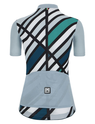 Santini Eco Sleek Raggi C2W Women's Short Sleeve Jersey - Silver