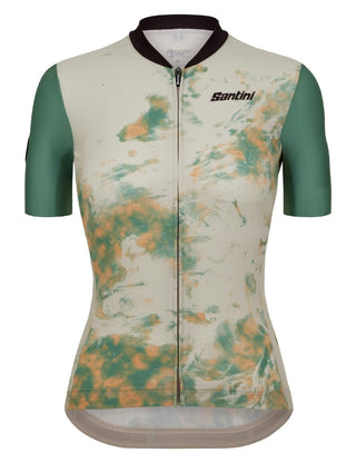 Santini Marble Terranova Women's Shorts Sleeve Jersey - Military Green