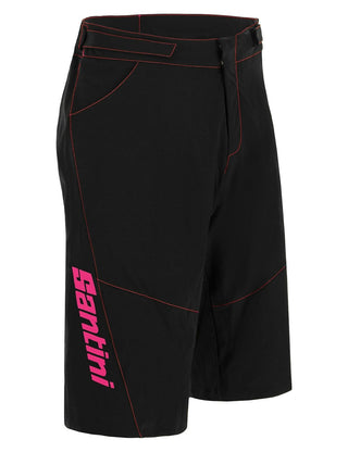Santini Mountain Women's Outer Shorts - Black/Fluro Pink