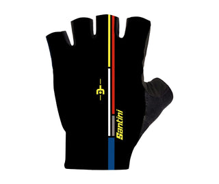 Santini TDF Alp D'Huez Stage Gloves - Black