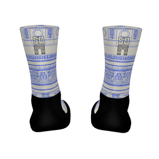 Santini TDF Arc De Triomphe Stage Socks - White/Blue