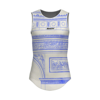 Santini TDF Arc De Triomphe Stage Baselayer - White/Blue