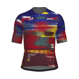 Santini TDF Arrivee Bash 50th Anniversary Short Sleeve Jersey - Print