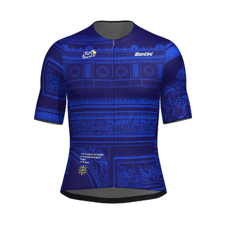Santini TDF Arc De Triomphe Stage Short Sleeve Jersey - Blue