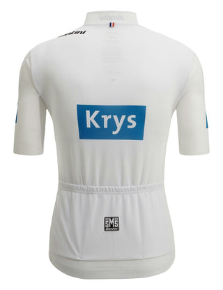 Santini Tour De France Young Rider Men's Short Sleeve Leaders Jersey - White