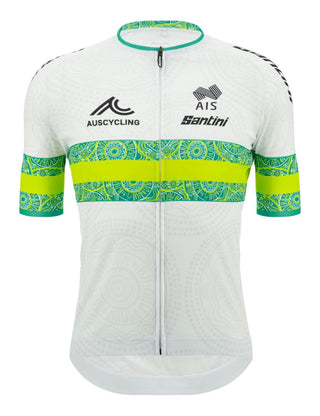 Santini Team Australia Replica Men's Short Sleeve Jersey - White