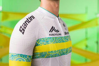 Santini Team Australia Replica Men's Short Sleeve Jersey - White