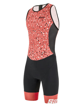 Santini Pietra Sleek Men's Sleeveless Trisuit - Granatina Pink