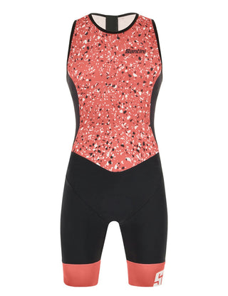Santini Pietra Sleek Men's Sleeveless Trisuit - Granatina Pink