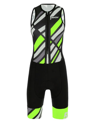 Santini Raggio Redux Women's Sleeveless Aero Trisuit - Fluro Green